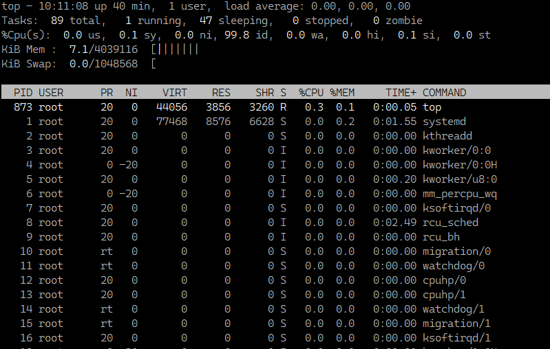Steps to check memory usage in Linux using the "top" command