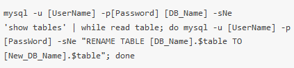 Rename MySQL Database from Command Line